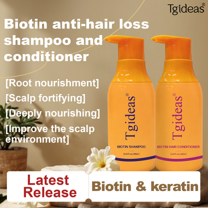 Tgideas Biotin Shampoo & Conditioner Set for Thinning Hair – Thickening & Strengthening Duo for Women and Men, Anti‑Breakage, 13.53 fl oz x 2