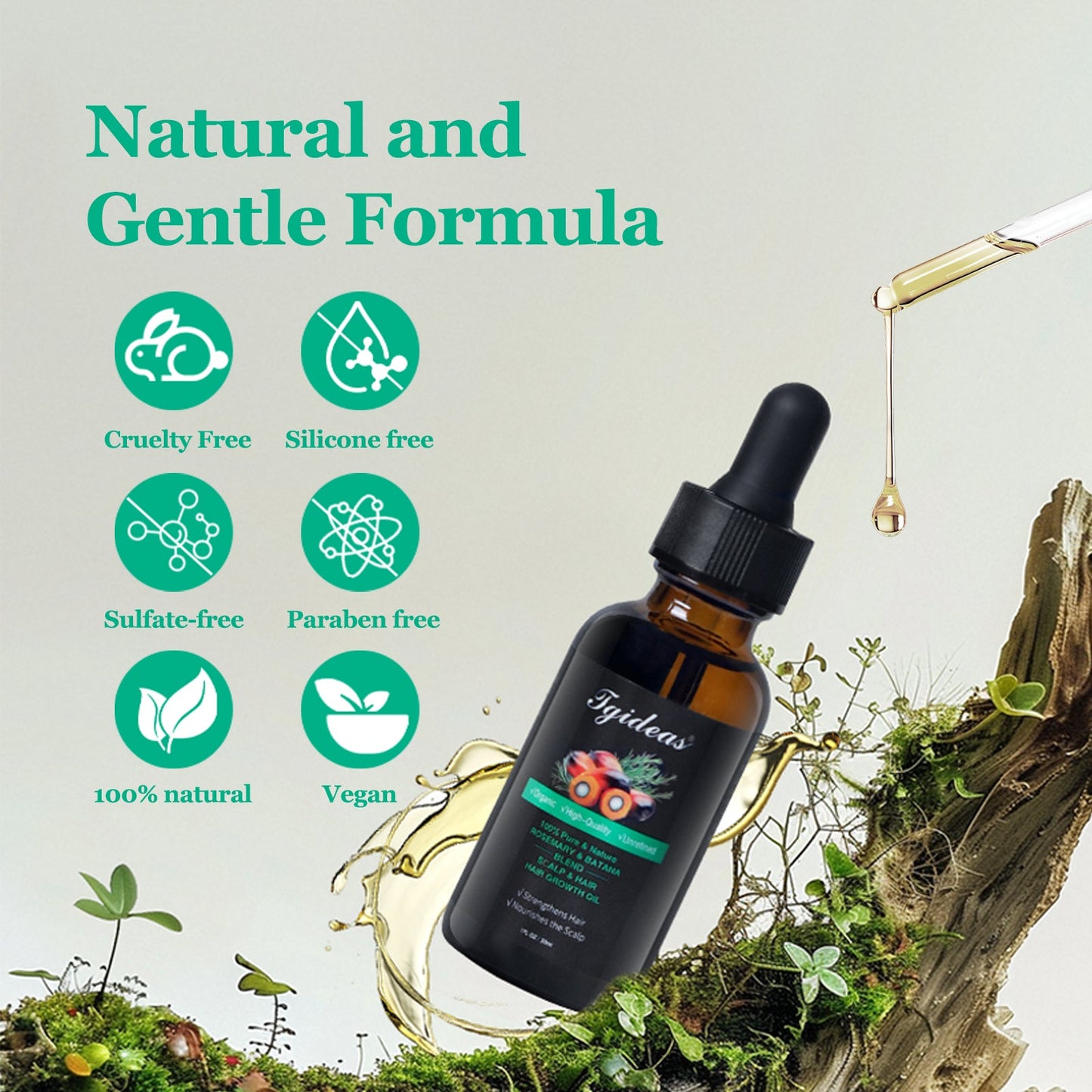 Tgideas® Batana & Rosemary Hair Oil: Anti-Shedding & Growth Treatment