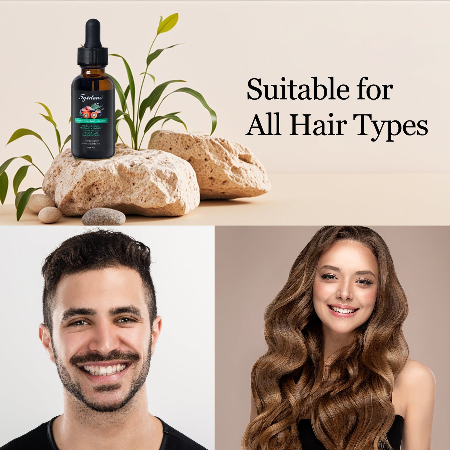 Tgideas® Batana & Rosemary Hair Oil: Anti-Shedding & Growth Treatment