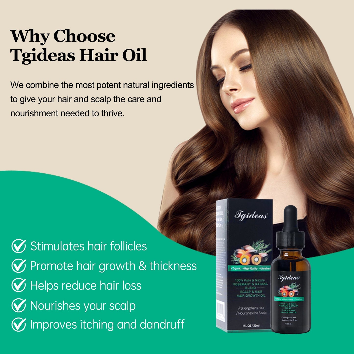 Tgideas® Batana & Rosemary Hair Oil: Anti-Shedding & Growth Treatment